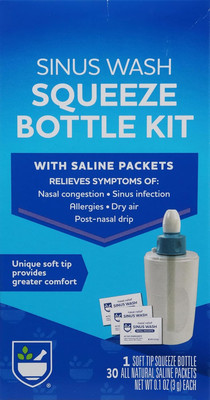 Nasal Rinse Sinus Relief Kit - 1 Bottle & 30 Saline Packets | Nasal Ir