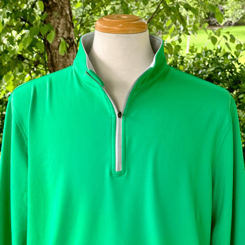 Peter Millar Perth Performance 1/2 Zip Pullover. Green. Size XL. - Picture 2 of 8
