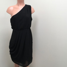 ASOS Womens Blouson Dress Black Lined One Shoulder Sleeveless Maternity 8 New