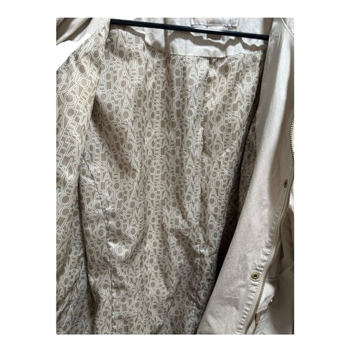 Michael Kors Size XL Cream Utility Jacket with Collared Neckline & Hidden Hood - Picture 10 of 13