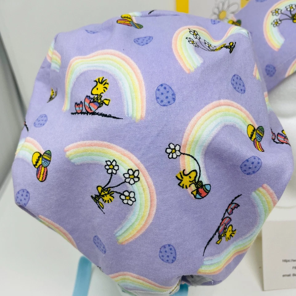 Woodstock Easter Eggs/Rainbow Unisex Skull/Chemo Surgical Scrub Hat/Cap - Изображение 3 из 3