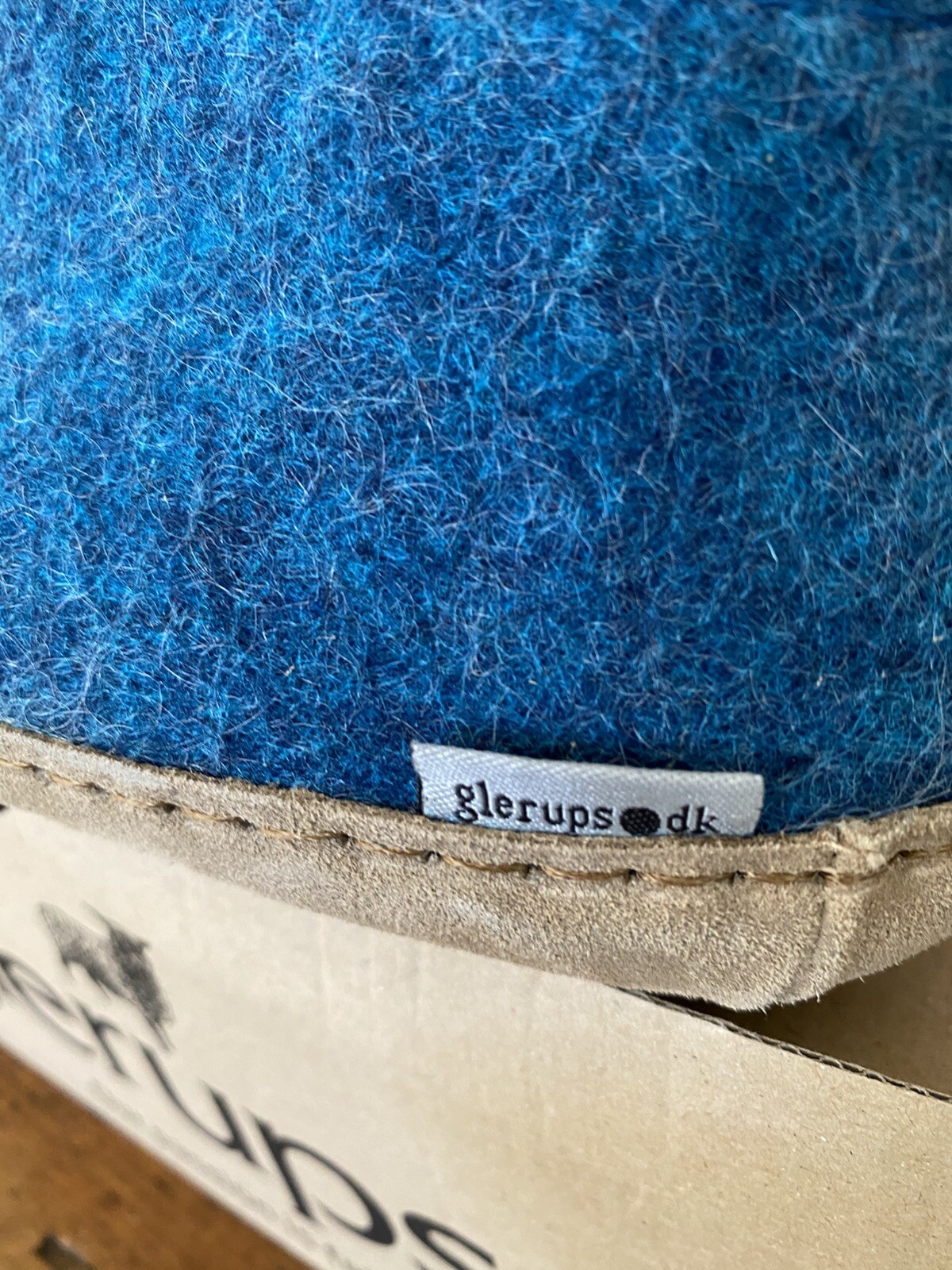 SAOLA Glerups 41 10 pantofole in feltro di lana scarpa suola in pelle blu petrolio turchese acqua