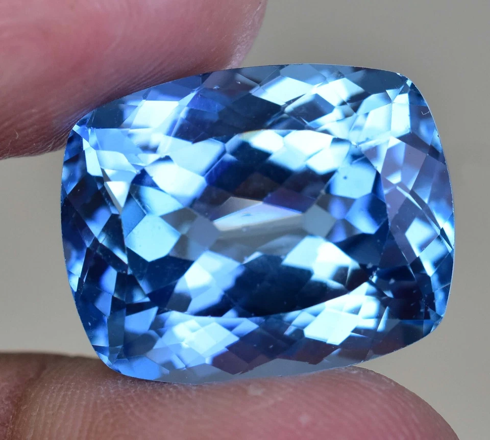 32.75 Ct Natural Santa Maria Aquamarine Certified Stunning 10 mm Loose Gemstone - Image 2 of 4