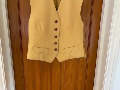 Chaleco DAKS Vintage Mujer Talla 14 Amarillo Mostaza 100% Lana - Imagen 3 de 13