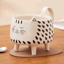 Cute Cat Mug with Four Legs Funny Creative Gift Ceramic Coffee Tea Cup 350 ml