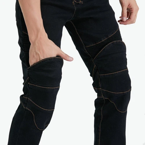 Men Motorcycle Jeans Motorbike Casual Stretch Skinny Slim Fit Pants With Armors- - Picture 13 of 18