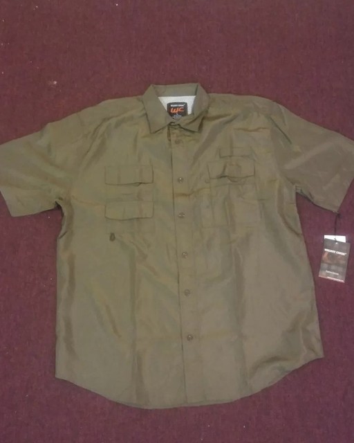 New Walnut Creek Mens Vented Fishing shirt Short Sleeve L Polyester