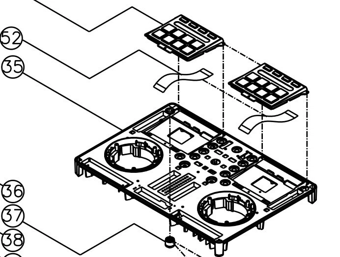 Vestax VCI 380 FFC2510001002 Pad Module FFC Flex Cable Non OEM Replacement NEW - Image 2 of 4
