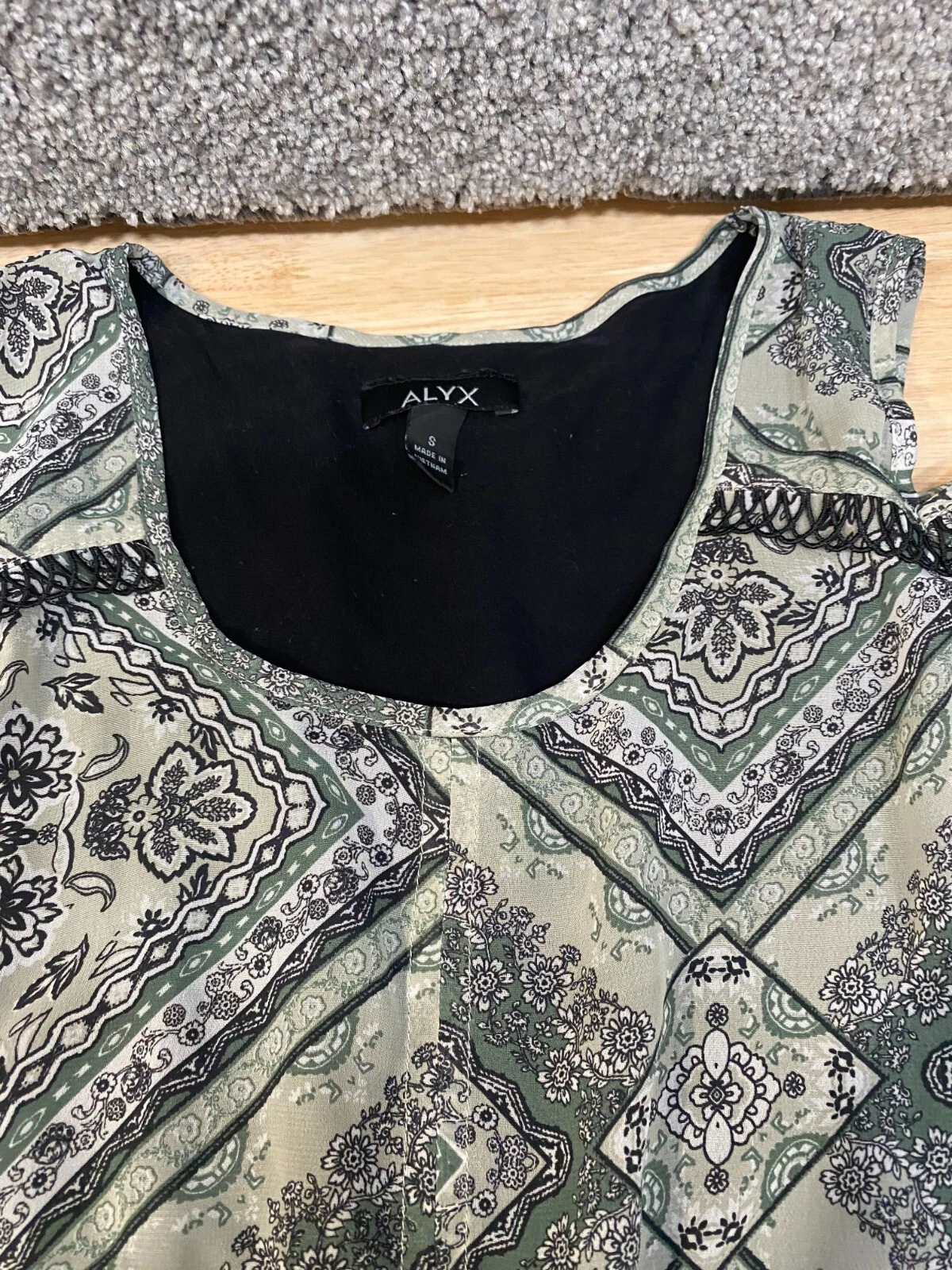 Top donna ALYX piccolo manica 3 4 spalle fredde a strati spacco davanti chiffon