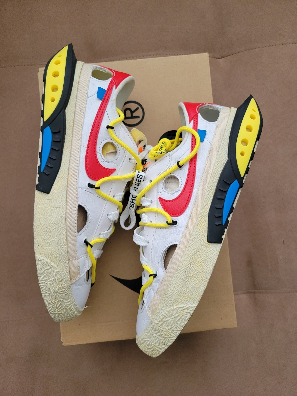OFF WHITE X NIKE Taglia 6 5 Nike Off White x Blazer Basso Bianco Università Rosso