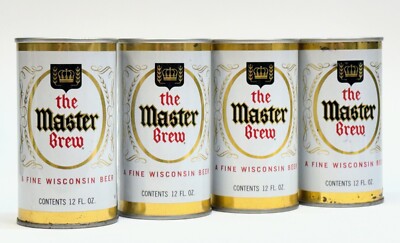 VNTG Steel Beer Cans - The Master Brew Brewed & Filled by Walter's Brewing Co