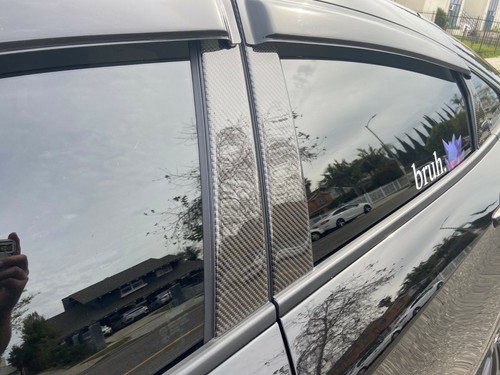 REAL CARBON FIBER PILLAR POSTS FOR HONDA CIVIC HATCHBACK 2017-2021 8PC - Picture 1 of 4