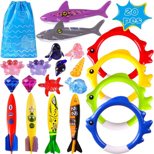 Summer Pool Diving Swimming Toys for Kids Fun Swim Games Sinking Set Underwat...