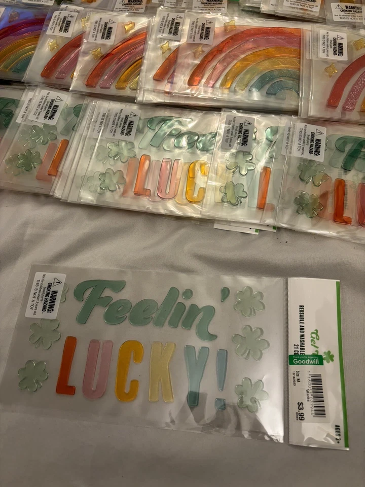 Lote: 165 calcomanías de gel para ventanas del día de San Patricio decoraciones de San Patricio Foto 3 de 4