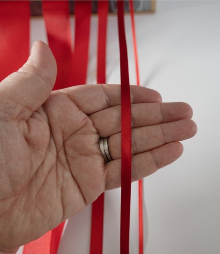 Red double sided satin ribbon, no 15 Christmas trim for weddings, anniversary - Picture 16 of 21