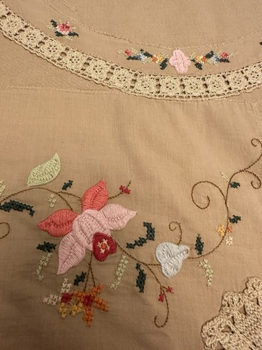Free People Gram’s Attic Mushroom Oversize Crewneck Embroidered Crochet New M - Picture 13 of 22