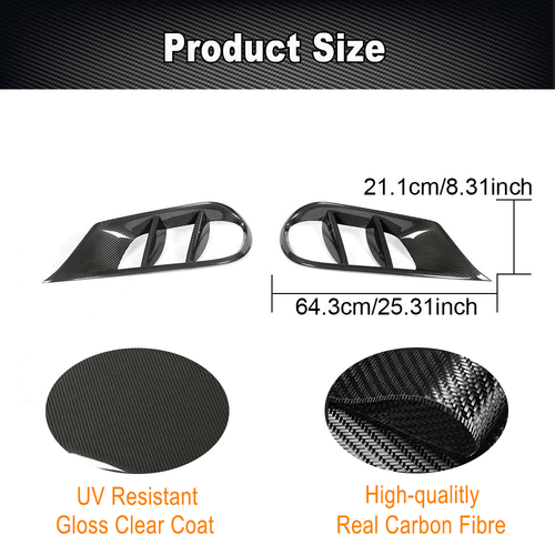 For Mercedes-Benz E Class W212 Sport REAL CARBON Fog Lamp Grill Air Vent Cover - Picture 8 of 13