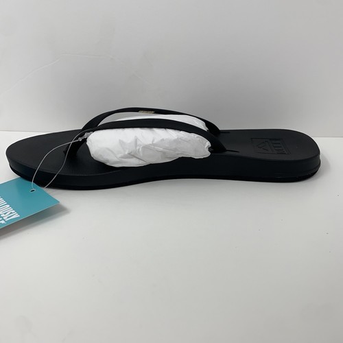 Reef Women's Cushion Slim Black Thong Flip Flops Open Toe Sandals Size 5 New - Picture 6 of 12