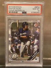 PSA 10 2019 Bowman #BP54 KESTON HIURA Rookie {Flawless NEW QR Slab} Brewers 🍒