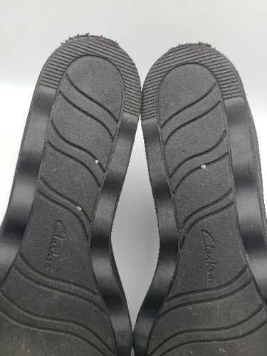 CLARKS COLLECTION COMFORT BLACK SUEDE LEATHER BOOTS WEDGE HEELS 8.5 - Picture 11 of 14