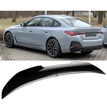 PSM Style Gloss Black Highkick Spoiler Wing For 20-Up BMW 4-Series Gran Coupé