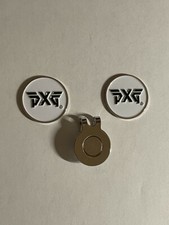  2 PXG 1" Flat Coin Style Golf Markers W/ Bonus Hat Clip - Quality Made 