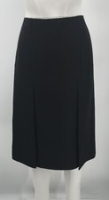 Marni Black Knee-Length Straight Skirt w/ Wrap-Around Overlay sz 44