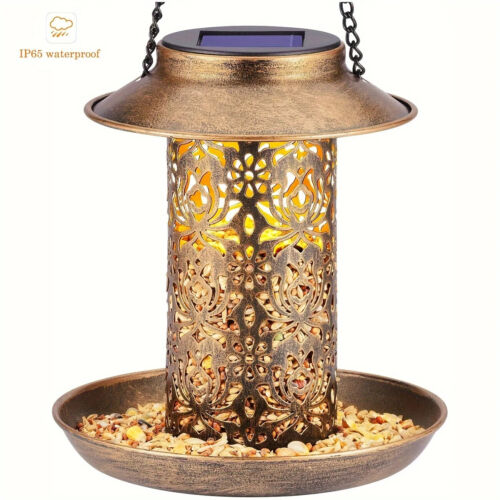 Hanging Solar Bird Feeder for Feeding Wild Birds Outdoor Garden Backyard Decor