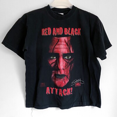 Y×V90s WCW sting スティング Tシャツ ブラック L Vintage WCW Sting T-Shirt 90s Wrestling Todays Trendz Black
