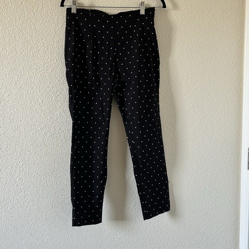 A New Day Damen Stretch Ankle Hose 10 schwarz weiß gepunktet Pin Up süß