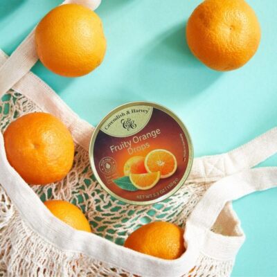 Cavendish & Harvey Orange Hard Candy Drops 5.3 Ounce PK-1 W/free Gift