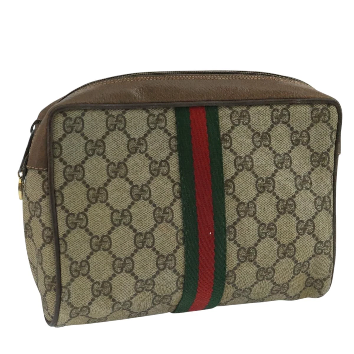 Sac pochette GUCCI GG Supreme Web Sherry Line PVC beige 89 01 012 authentique 109205