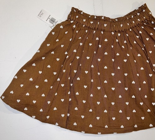 Old Navy Girls Skirt Size 4T Kids Hearts Flared Skater Brown White NWT - Picture 9 of 13