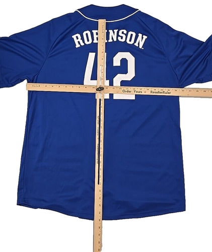 Maglia Majestic Brooklyn Dodgers Collezione Cooperstown #42 Jackie Robinson Taglia L - Foto 9 di 13