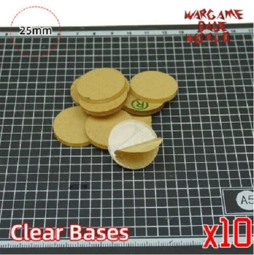 Tabletop Miniatures Clear Acrylic Bases - 25mm x10 New - 第 1/1 張圖片