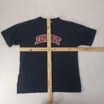 Vtg 90s DKNY Jeans T Shirt Medium Unisex Black PERFECT FADE