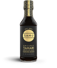 San J Organic Tamari Soy Sauce 10 Oz, Case of Six Glass Bottles