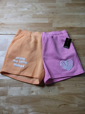 No Boundaries Women's Pair Fleece Bermuda Shorts Peach Jelly