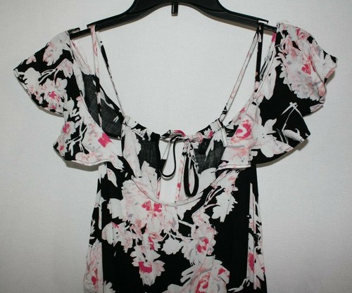 Bebop Women's Juniors Romper Jumper Size Large Black/Floral - Picture 3 of 3