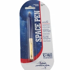 Fisher Space Pen Blue Apollo Pocket Clip Retractable Black Ink Medium Point Bras