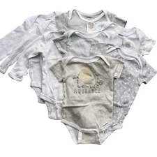 8 Pack Gerber Baby Onesies 0-3M Cotton Neutral Colors Cute Elephant All Seasons