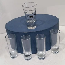 Libbey Crisa 2oz Shot Glasses signed Tall Slim Elegant 3 1/2" Lot of 4 + Bonus 