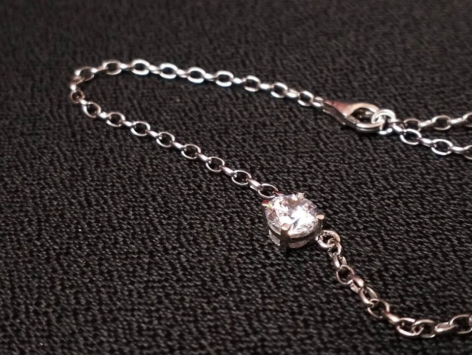 1Ct Round Cut Lab Created Diamond Solitaire Anklet 14k White Gold Finish Women - Изображение 4 из 4