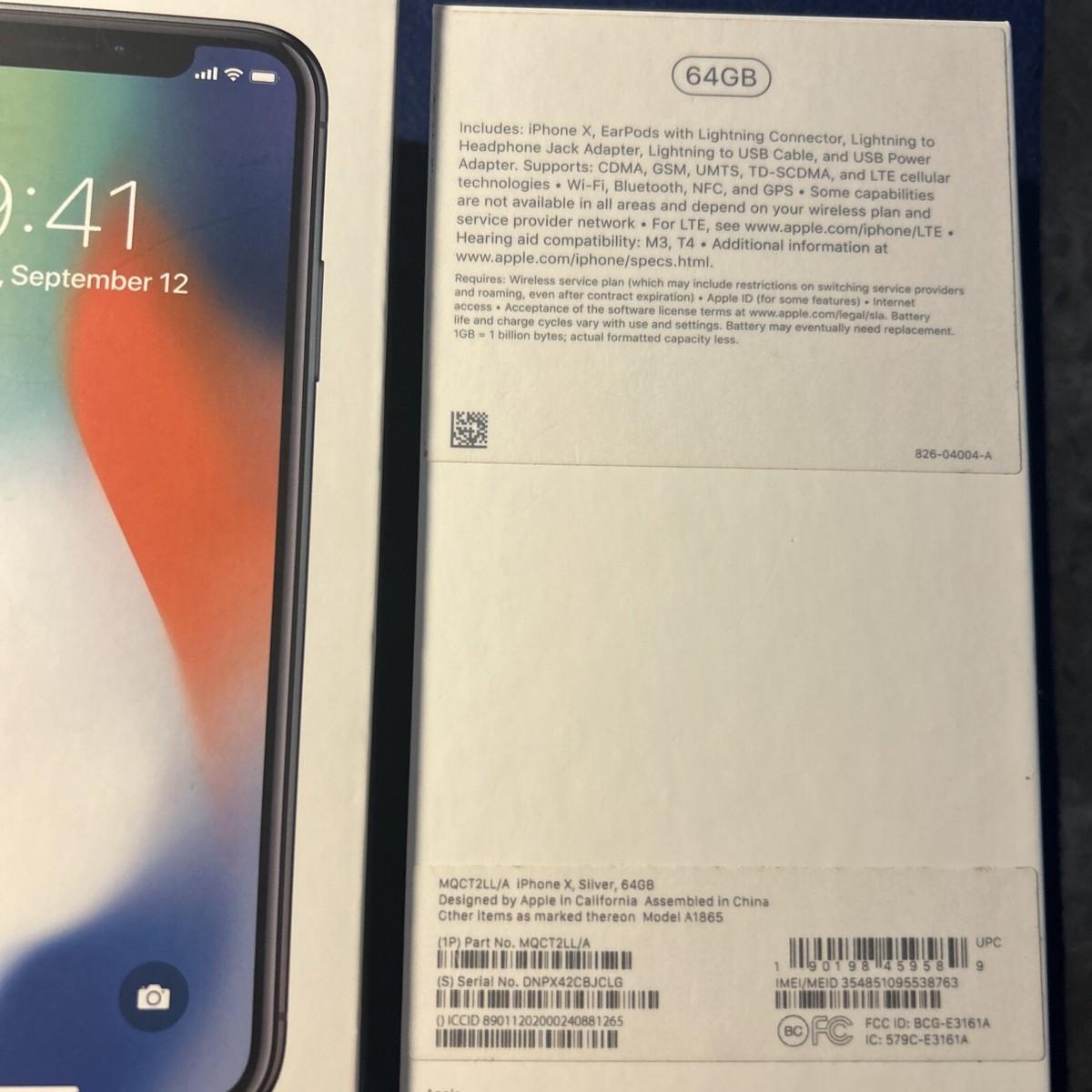 Apple iPhone X BOX ONLY Silver (64GB) Free Shipping And Apple iPhone X BOX ONLY Silver (64GB) Free Shipping And