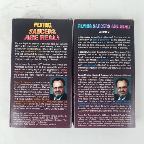 Flying Saucers Are Real! Vol.1 & Vol. 2 w Staton Friedman VHS 1996 Aliens - Picture 2 of 6