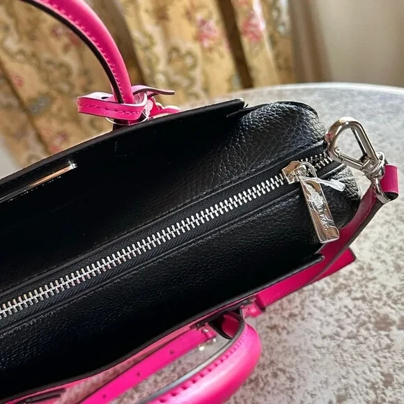 MICHAEL KORS MERCER MEDIUM TOP ZIP BELTED SATCHEL SHOULDER BAG NWT DRAGON FRUIT