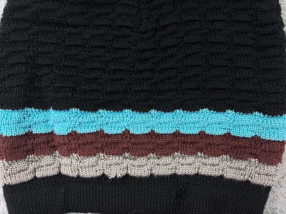 Burton Beanie Toque Adulto Talla Única Negro Azul Rayas Tejido Mezcla de Lana Esquí Pom Foto 2 de 4