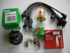 MG MGB LUCAS TUNE UP KIT PLUG WIRES SPARK PLUGS DISTRIBUTOR CAP ROTOR 75-76