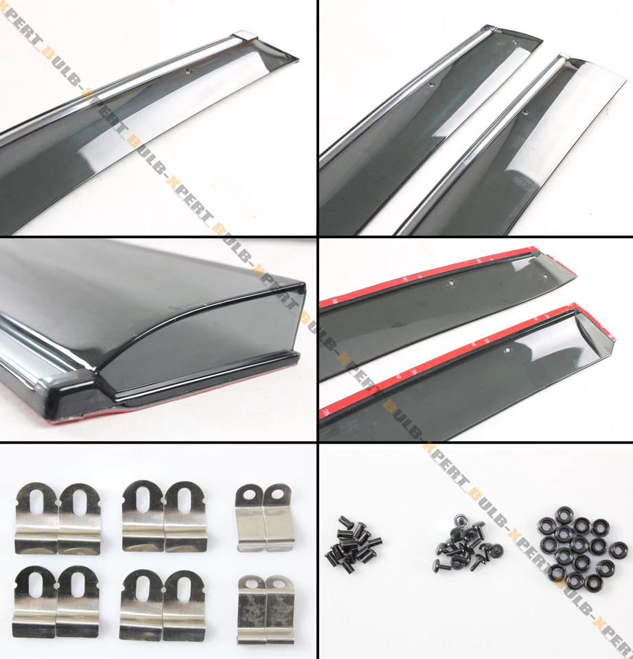 PARA HONDA CRV CR-V 2007-11 CLIP-ON VENTANA TINTADA HUMO VISERA VENTILACIÓN CON MOLDURA CROMADA Foto 3 de 4