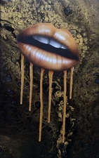 “Gold lips” original painting on canvas 